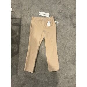 Old Navy Pixie Pants Womens 8P Straight Leg Ankle High Rise Beige NWT